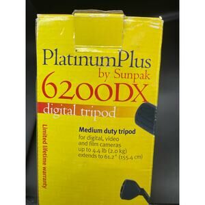 Sunpak 6200DX Platinum Plus Digital Tripod W/ Box Extends to 61.2" Medium Duty